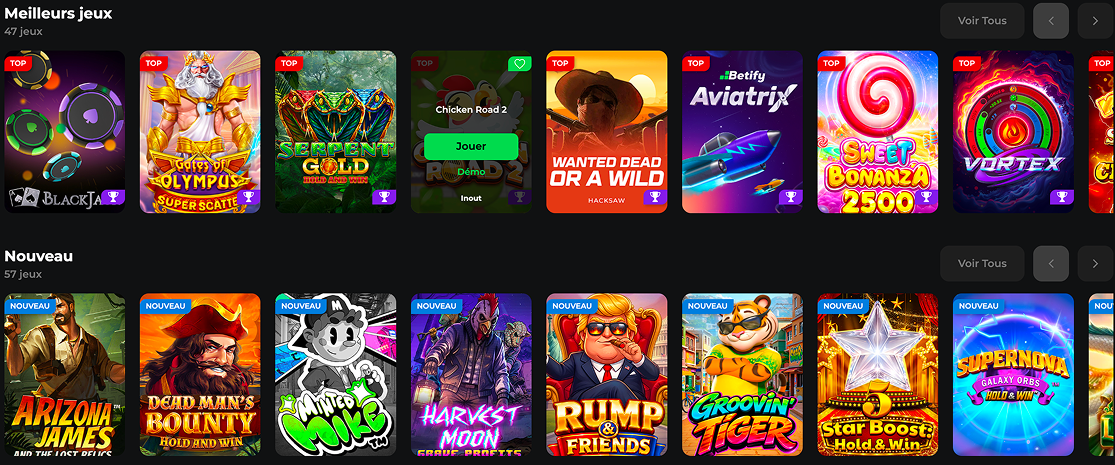 Liste des jeux les plus populaires dans Betify.sh4
